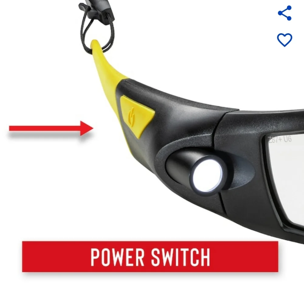 Safety glass with inspection light